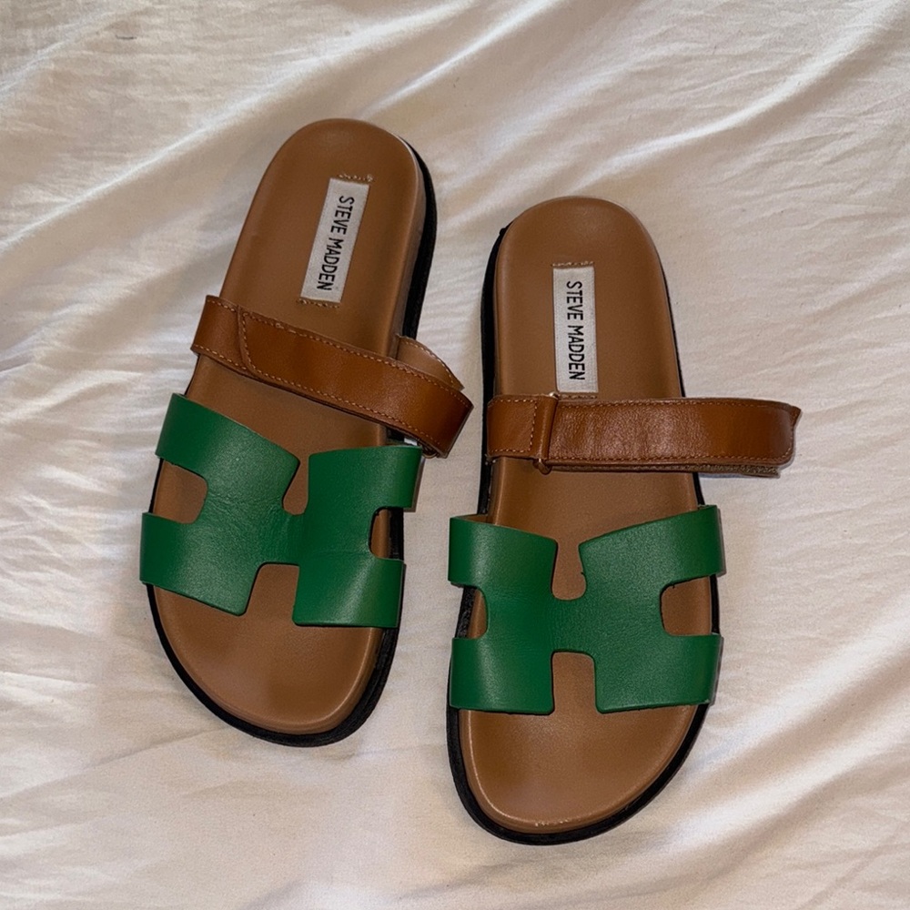 Steve Madden Green and Brown Sandals